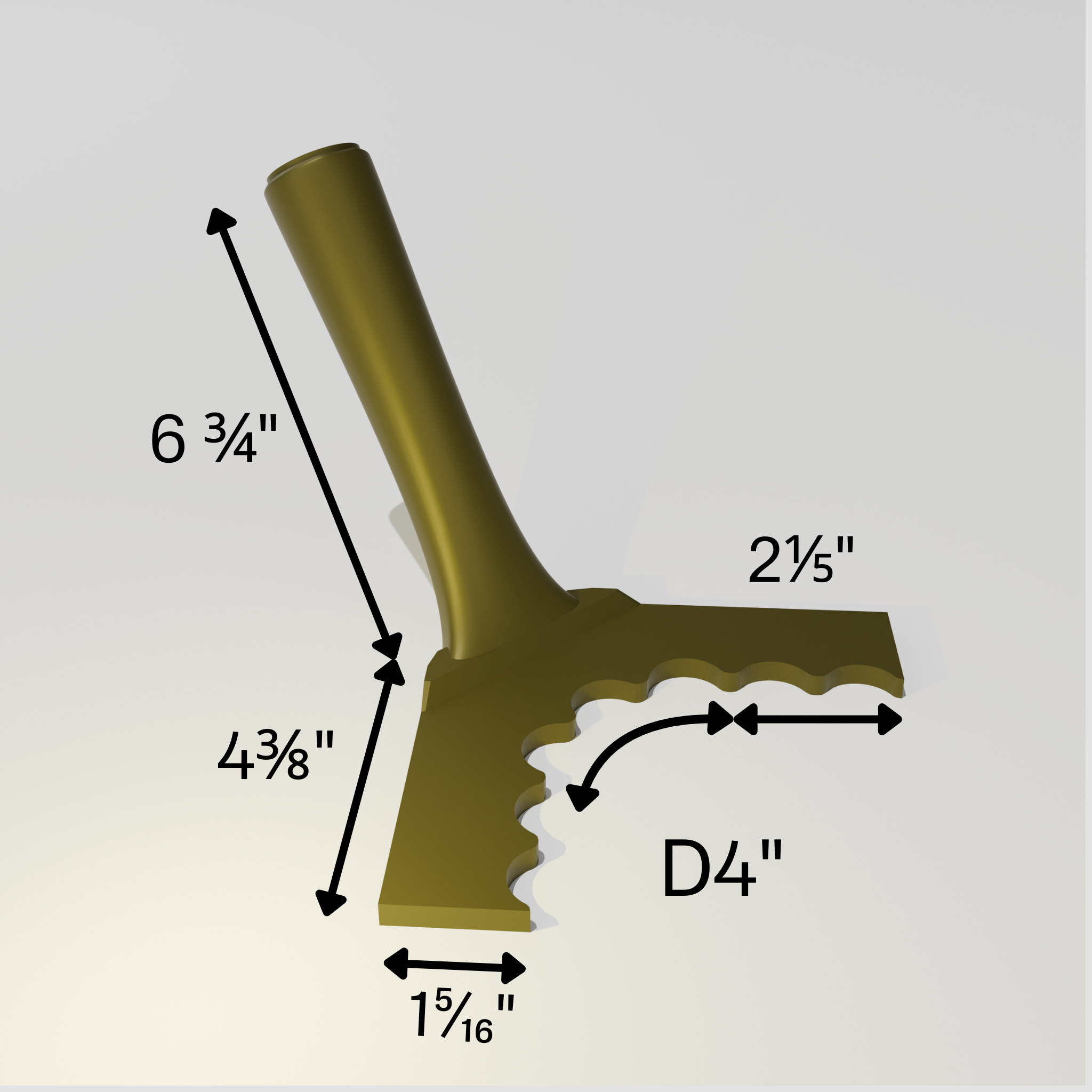 Fluted 1" (Gentle) – Outer Rounded Corner Trowel