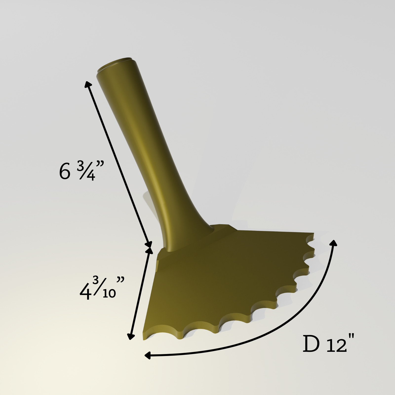 Fluted 1" (Gentle) – Inner Rounded Corner Trowel