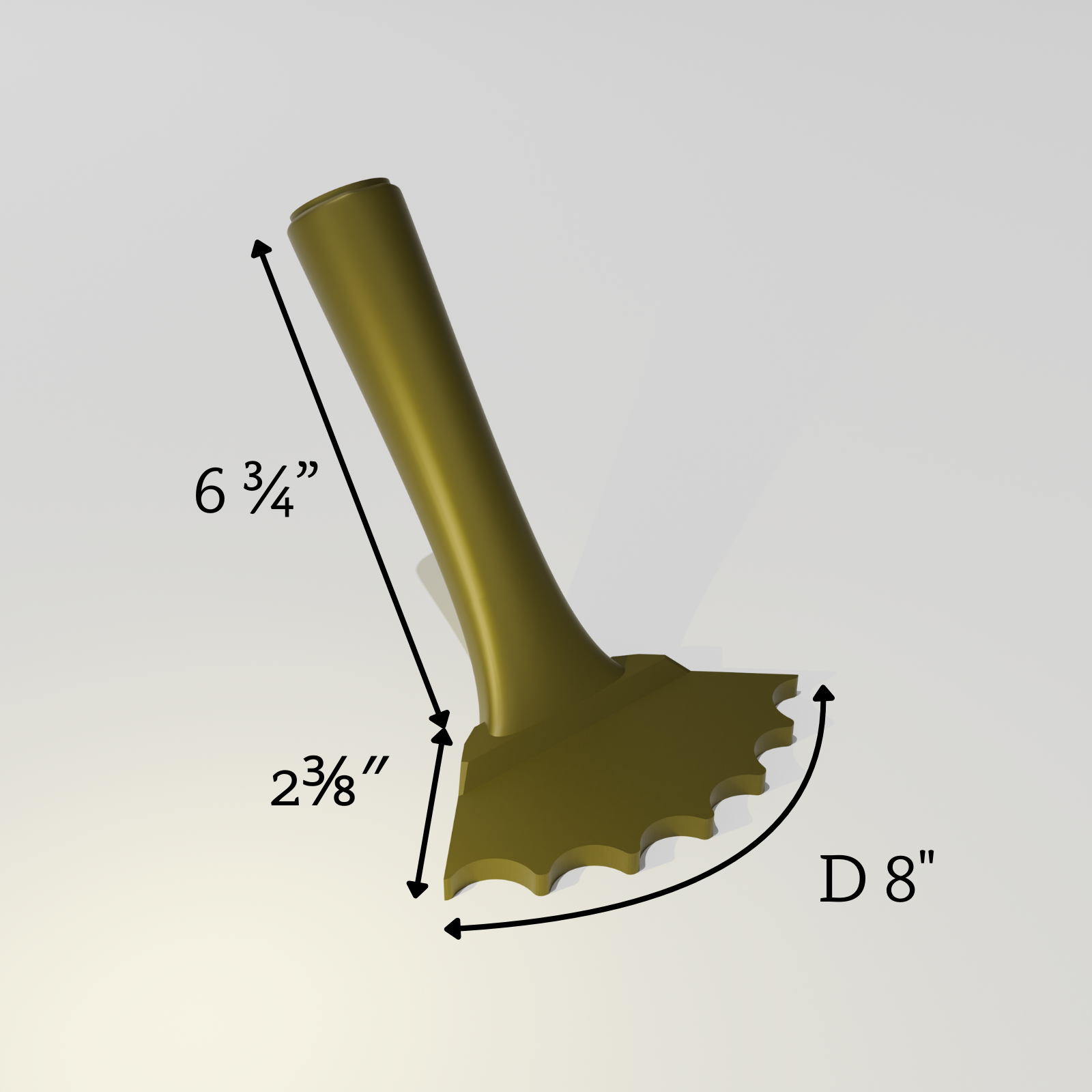 Fluted 1" (Gentle) – Inner Rounded Corner Trowel
