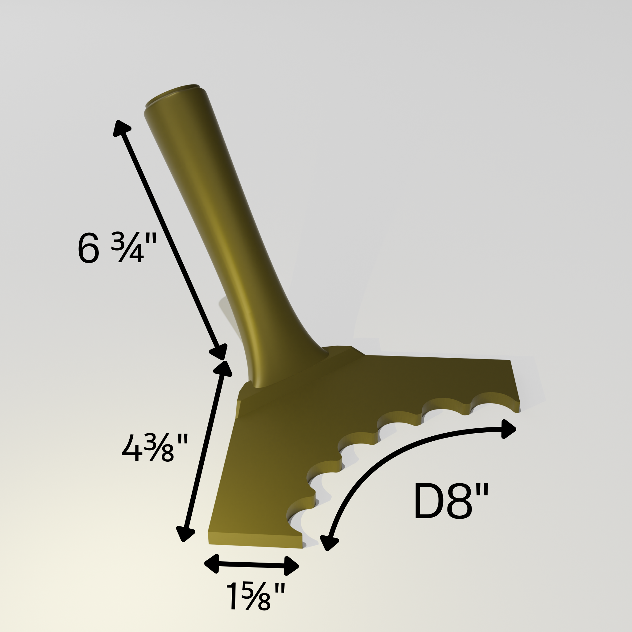 Fluted 1" (Gentle) – Outer Rounded Corner Trowel